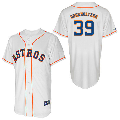 Brett Oberholtzer #39 Youth Baseball Jersey-Houston Astros Authentic Home White Cool Base MLB Jersey